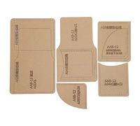 Modèle de portefeuille en cuir 5Pcs Set |Outils de bricolage pour la fabrication de portefeuilles courts |Guide de modèles en acrylique pour une coupe précise, la fabrication du