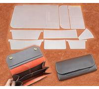 Modèle de portefeuille en cuir pour travaux manuels - Modèle de couture - Porte-cartes en plastique - Règle - Outils de couture