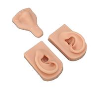 Modèle de pratique de perçage en silicone, modèle d'oreilles de nez réutilisable, souple et flexible, pour l'affichage, l'enseignement des bijoux, les cours médicaux (Couleur de peau moyenne)