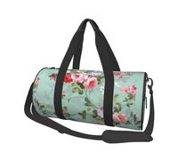Modèle de Roses Rouges Roses élégantes Vintage, Sac de Voyage de Grande capacité, Sac à Main Rond, Sac de Voyage de Sport, fourre-Tout, Sac de Fitness