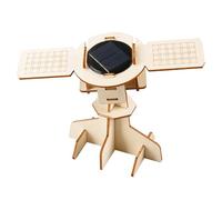Modèle de satellite à énergie avec pièces d ' assemblage | Pièces en bois à assembler sans outils, alimentées par la lumière du soleil, construction de modèles pratiques