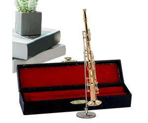 Modèle de saxophone miniature | Instrument de musique à collectionner avec support pour exposition, décoration de maison, cadeau pour adultes et