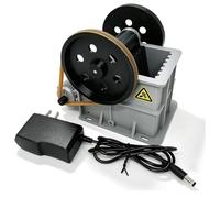 Modèle de simulation de broyeur à mâchoires électrique imprimé en 3D | Entraînement par moteur électrique, transmission par courroie visible, enseignement mécanique(Gray)