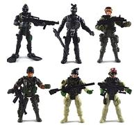 Modèle de Soldat Militaire Jouets 6pcs Militaire Police Figurine D'action Jouet de Soldats avec Arme, 10cm de Haut, Articulé Et Mobile, Plastique Armée Hommes Jouets - Jouets Militaires pour Enfants