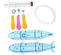 Modèle De Sous-marin Gonflable Bleu Fait Maison, Démonstrateur Principe Flottabilité, Appareil D'expérimentation Condition Naufrage Et Flottement, Équipement Laboratoire Physique