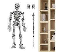 Modèle de squelette posable - jouet d'anatomie humaine, squelette articulé | Figure d'affichage d'Halloween réglable, accessoire de bureau gothique, accessoire d'os de crâne réaliste avec flexibilité