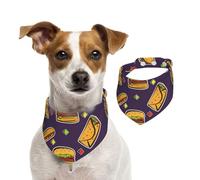 Modèle de Taco, Hamburger, Hot-Dog,Bandanas pour Chien, écharpe en Coton, Bavoirs réglables pour Animaux de Compagnie,M