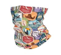 Modèle De Tampon du Monde Echarpe Gaiter 26X30Cm Anti-UV Gaiter Multi-Usage Décoration Faciale pour Femme Yoga Cyclisme