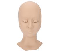 Modèle de tête de pratiques en silicone de tête de mannequin en silicone avec des cils avec les cils (Couleur de peau à orientation b Style + 1 paire d'yeux)