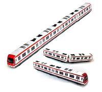 Modèle de Train, 4pcs Toy Car Set en Alliage de Train de métro de métro de la Ville modèle, 1/64 échelle de métro Alliage/modèle de Voiture ToysPlay, Blanc Rouge