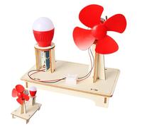 Modèle De Turbine Éolienne - Bois 15×8,5×14,5 Cm | Éoliennes Jouet | Kits STEM Fait Main | Construire Et En Plus Sur L'énergie Propre, La Durabilité Et La Vie Écologique, Les Expériences De Ski
