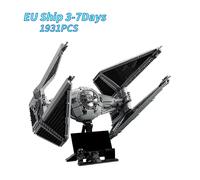 Modèle de vaisseau spatial TIE Interceptor 1931 pièces 75382, figurines de pilotes de collection, kits de construction créatifs pour exposition Starfighter no box