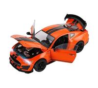 Modèle de Véhicule à L’échelle 1:18 for Ford Mustang GT500 Mini Simulation Alliage Modèle De Voiture Exquis Salon Ornements Décoration Véhicules à Moteur(Orange)