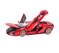 Modèle de Véhicule à L’échelle 1:18 for Lamborghini Sian FKP37 Miniature Statique en Alliage De Zinc Modèle De Maison Voiture Ameublement Créatif Décoration Véhicules à Moteur(Red)