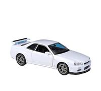 Modèle de Véhicule à L’échelle 1:24 for Nissan Skyline GTR R34 Mini Échelle Statique en Alliage De Zinc Modèle De Voiture Vitrine Ornements Décoration Véhicules à Moteur(White)