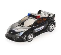 Modèle De Vehicule Moule Sous Pression De Voiture De Police De Simulation Avec Son Et Lumière Sirnes Avec 6 Voitures Et Carte De Jeu Pour Cadeau De Vacances D'anniversaire Pour Enfants, Noir