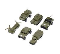 Modèle de Véhicules Militaires 1:64 Superbes Modèles de Véhicules de Camion-citerne à Tirer pour Enfants et Adultes, Ensemble de 6 Pièces pour les Collectionneurs et les Amateurs de Jouets