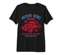 Modèle de Voiture Ancienne Hotrod Rebel Automotive Nostalgia T-Shirt Haut de Gamme