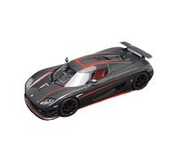 Modèle De Voiture De Course à Collectionner 1:18 pour Koenigsegg CCX Fibre De Carbone Bande Rouge Édition Limitée Modèle De Voiture en Résine Modèle Supercar Noir Décoration pour Chambre