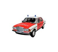 Modèle De Voiture De Course à Collectionner 1:18 pour Mercedes Benz 200 Police Emergency Ambulance 1984 Alliage Modèle De Voiture De Police Rouge Et Blanc Décoration pour Chambre
