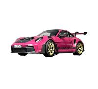 Modèle De Voiture De Course à Collectionner 1:18 pour Porsche 911 GT3 RS 2022 Modèle Voiture en Alliage Réaliste À Grande Échelle Adapté À La Décoration De Vacances Décoration pour Chambre(Pink)