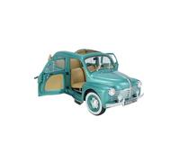 Modèle De Voiture De Course à Collectionner 1:18 pour Renault 4CV Vert Ardennes Modèle Voiture Vintage en Alliage avec Portes Ouvertes Et Intérieur Réaliste 1951 Décoration pour Chambre