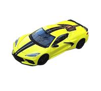 Modèle De Voiture De Course à Collectionner 1:24 pour Chevrolet Corvette C8 R Modèle Voiture Alliage Modèle De Voiture Jouet Métal Conception À Quatre Portes Décoration pour Chambre(Yellow)