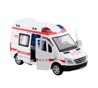 Modèle De Voiture De Course à Collectionner 1:32 pour Mercedes-Benz 120 Ambulance Simulation Alliage Porte Ouvrable Véhicule Jouet À Tirer Décoration pour Chambre