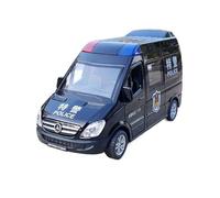Modèle De Voiture De Course à Collectionner 1/32 pour Mercedes-Benz 120 Ambulance Swat Voiture Alliage Style Réaliste Modèle Voiture avec Son Et Lumière Décoration pour Chambre(Black)