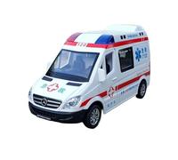 Modèle De Voiture De Course à Collectionner 1/32 pour Mercedes-Benz 120 Ambulance Swat Voiture Alliage Style Réaliste Modèle Voiture avec Son Et Lumière Décoration pour Chambre(White)