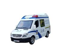 Modèle De Voiture De Course à Collectionner 1:32 pour Mercedes-Benz Sprinter Alliage Ambulance Voiture Modèle Simulation Voiture De Police avec Porte Ouverte Décoration pour Chambre(Blue)