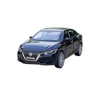 Modèle De Voiture De Course à Collectionner 1:32 pour Nissan Sylphy Alliage Jouet Modèle Voiture Métal Voiture Porte Ouverte Tirer vers L'arrière Son Et Lumière Décoration pour Chambre(Black)