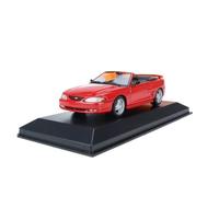 Modèle De Voiture De Course à Collectionner 1:43 pour Ford Mustang Cabriolet - 1994 Modèle De Voiture en Alliage Décapotable Véhicule Quatre Places Ornement Rouge Décoration pour Chambre(Red)