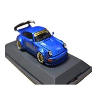 Modèle De Voiture De Course à Collectionner 1:43 pour Porsche 911 (964) RWB Carrosserie Large Bleu Classique Alliage Modèle De Voiture De Sport Décoration Élégante Décoration pour Chambre
