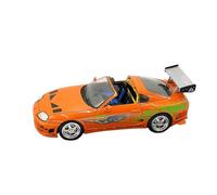 Modèle De Voiture De Course à Collectionner 1:43 pour Toyota Supra Mark IV Orange Supercar Alliage Modèle De Voiture Petite Échelle Réaliste Véhicule Décoration pour Chambre