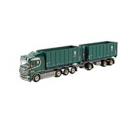 Modèle De Voiture De Course à Collectionner 1:50 pour Scania 8X2 + 2X40M3 Crochet Camion À Benne Basculante Modèle Vert Camion Transporteur Présentoir Décoration Décoration pour Chambre
