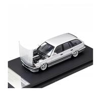 Modèle De Voiture De Course à Collectionner 1:64 pour BMW E34 Touring Tuile Canette Couvercle Avant Ouvrable Alliage Modèle Voiture À Vin Artisanat Décoration Décoration pour Chambre(White)