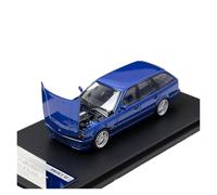 Modèle De Voiture De Course à Collectionner 1:64 pour BMW E34 Touring Tuile Canette Couvercle Avant Ouvrable Alliage Modèle Voiture À Vin Artisanat Décoration Décoration pour Chambre(Blue)
