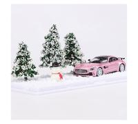 Modèle De Voiture De Course à Collectionner 1:64 pour Mercedes-Benz AMG Christmas Édition Limitée Alliage Simulation Voiture Scène Ensemble De Construction Décoration pour Chambre