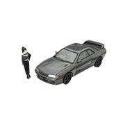 Modèle De Voiture De Course à Collectionner 1:64 pour Nissan GTR R32 Couvercle Avant Ouvrable en Alliage Simulation Scène Modèle Voiture Une Surprise d'anniversaire Décoration pour Chambre