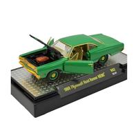 Modèle De Voiture De Course à Collectionner 1/64 pour Plymouth Roadrunner Hemi 1969 Golden Wheel Triple Door Alloy Car Model Green Fashion Model Décoration pour Chambre