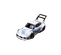 Modèle De Voiture De Course à Collectionner 1:64 pour Porsche RWB 993 Rauh-Welt Modèles De Voitures en Alliage Deux Styles Supercar Véhicule Décoration De Foyer Décoration pour Chambre(Blue A)