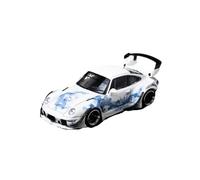Modèle De Voiture De Course à Collectionner 1:64 pour Porsche RWB 993 Rauh-Welt Modèles De Voitures en Alliage Deux Styles Supercar Véhicule Décoration De Foyer Décoration pour Chambre(Blue B)