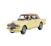 Modèle De Voiture De Course à Collectionner 1:64 pour Rolls-Royce Corniche IV Cabriolet Voiture Classique Rétro Alliage Voiture Version Capote Modèle À L'échelle Décoration pour Chambre(Yellow)
