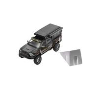 Modèle De Voiture De Course à Collectionner 1:64 pour Tacoma Pickup Camper Alliage Modèle Voiture Ornement Véhicule Tout-Terrain Voyage Jouet Véhicule D'affichage Décoration pour Chambre(Black)
