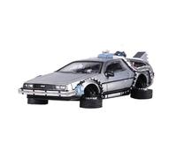 Modèle De Voiture De Course à Collectionner 1:64 pour Time Machine Delorean DMC-12 2e Génération Flight Edition Simulation Alloy Car Model Silver Décoration pour Chambre(Silver A)