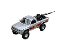 Modèle De Voiture De Course à Collectionner 1:64 pour Toyota Hilux 1995 Monoplace Quatre Roues Motrices en Alliage Pick-up Miniature Modèle De Voiture Jouet Décoration pour Chambre(Silver)