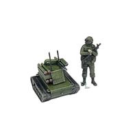 Modèle De Voiture De Course à Collectionner 1/72 pour Véhicule De Combat sans Pilote Et Modèle De Gardien avec Figurine Verte Décoration D'affichage du Kit Décoration pour Chambre