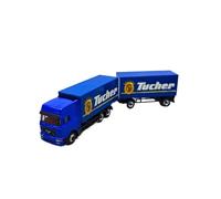 Modèle De Voiture De Course à Collectionner 1:87 pour Man - Tucher Alliage Porte-conteneurs Camion Remorque avec Cabine Courte Mini Véhicule Série D'Exposition Décoration pour Chambre