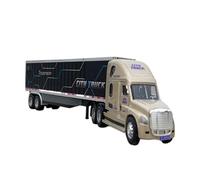 Modèle De Voiture De Course à Collectionner Camion De Transport De Conteneurs Dragon en Alliage Modèle De Voiture Réfrigérée Remorque Jouet Échelle 1/64 Décoration pour Chambre(Black)